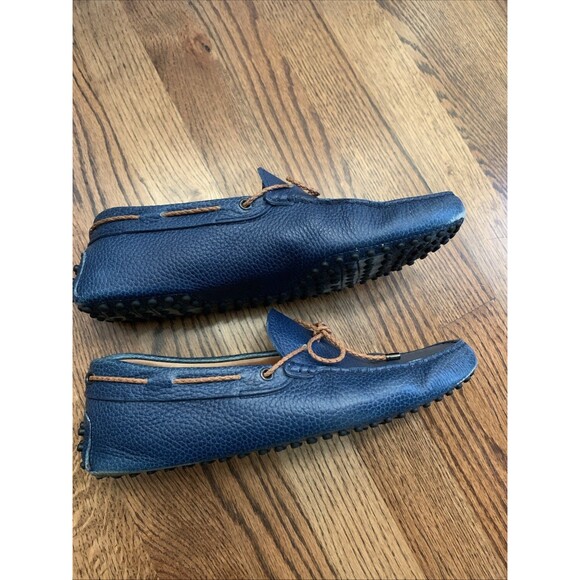 Tod\'s Blue Navy Leather Driving Loafers 7.5 + Dust Bag main image 8